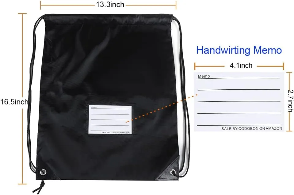 20 Pcs Drawstring Bags,Bulk Draw String Backpack, DIY Gym Sports Cinch Bag Sackpack for Women Men, Black