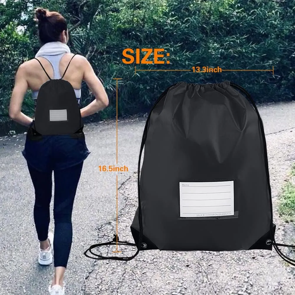 20 Pcs Drawstring Bags,Bulk Draw String Backpack, DIY Gym Sports Cinch Bag Sackpack for Women Men, Black