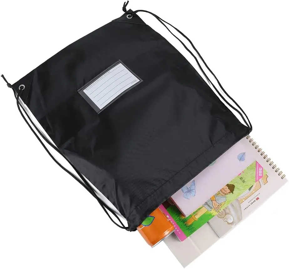 20 Pcs Drawstring Bags,Bulk Draw String Backpack, DIY Gym Sports Cinch Bag Sackpack for Women Men, Black