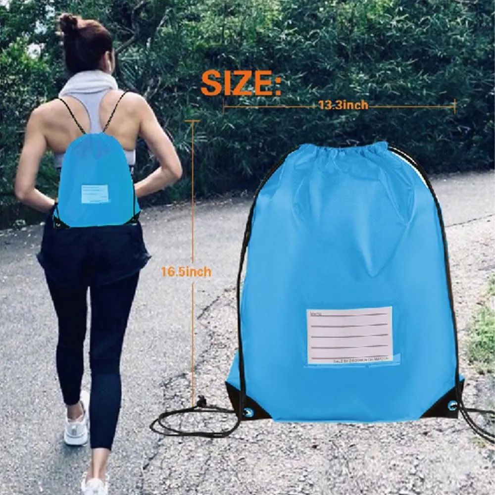 30 Pack Drawstring Bags,Bulk Draw String Backpack, DIY Gym Sports Cinch Bag Sackpack for Women Men, Sky Blue