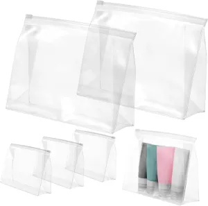 6 Pcs Clear Makeup Bag Transparent Travel Organizer Pouches with Zipper Closure Versatile Storage for Toiletries Skincare and Essentials Stylish and Durable for Women