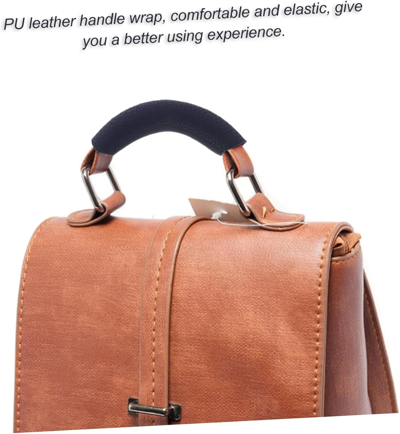 6 Pcs Leather Handle Wallet Handle Protector Bag Handle Supplies Duffel Bag Hand Protector Tote Handle Decompression Strap Purse Handle Saddle Pu Leather Sleeve Luggage Handle Belt