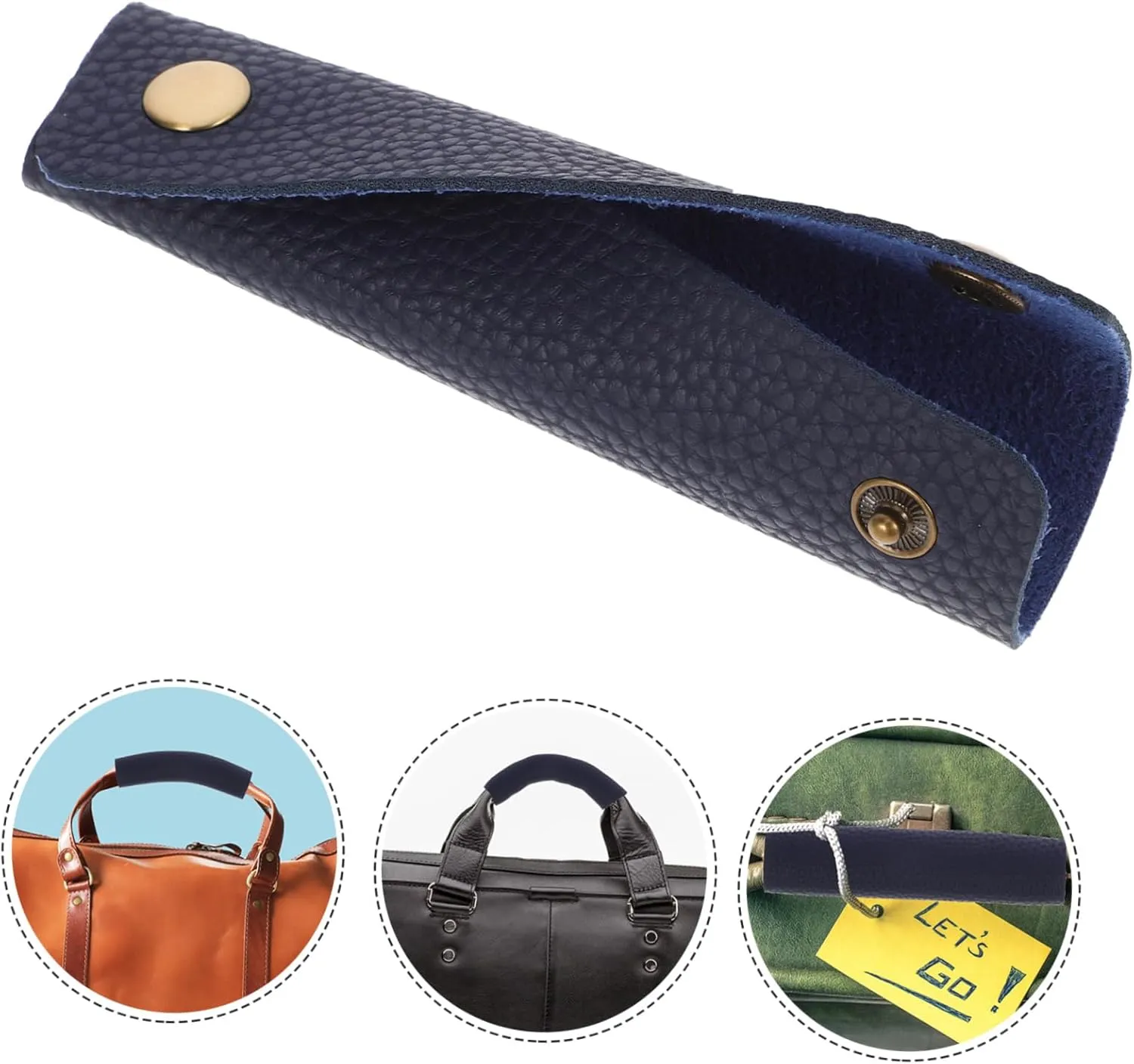 6 Pcs Leather Handle Wallet Handle Protector Bag Handle Supplies Duffel Bag Hand Protector Tote Handle Decompression Strap Purse Handle Saddle Pu Leather Sleeve Luggage Handle Belt