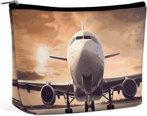 Airplane Travel Makeup Bag Large Toiletry Bag for Women Waterproof Cosmetic Bags for Purse Portable Makeup Organizer Bags Cute Zipper Pouch Cosmetic Pouch Funny Travel Makeupbag