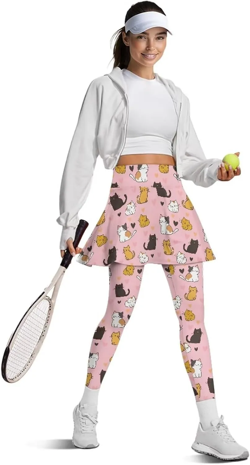 Athletic Skirt with Leggings 2025 Pickleball Clothes Gym Active with Back Pockets Spring Skirts