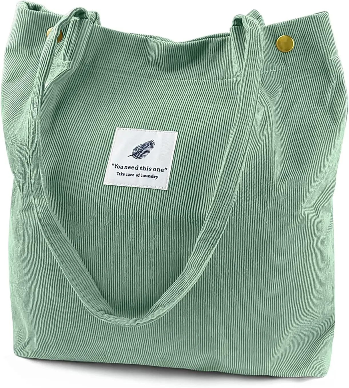 Ayieyill Corduroy Tote Bag for Women Canvas Shoulder Cord Purse with Inner Pocket