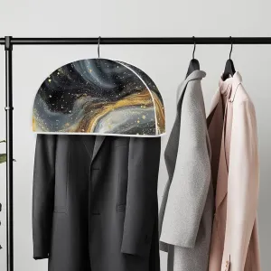 Babrukda Hanging Clothing Storage Bags for Closet, Galaxy Black Marble Wardrobe Clothes Protector for Suit, 12.48 x 24.61 Inch Travel Hanging Garment Bags, Hanger Not Included