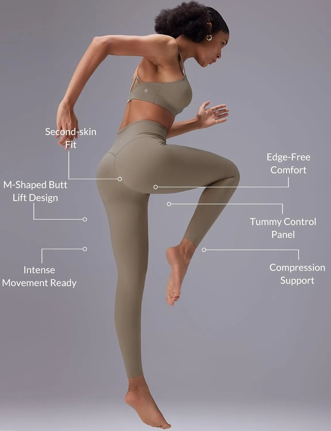 baleaf Sweatleaf Womens High Waisted Leggings, 25" Tummy Control Butt Lifting Yoga Workout Running Pants