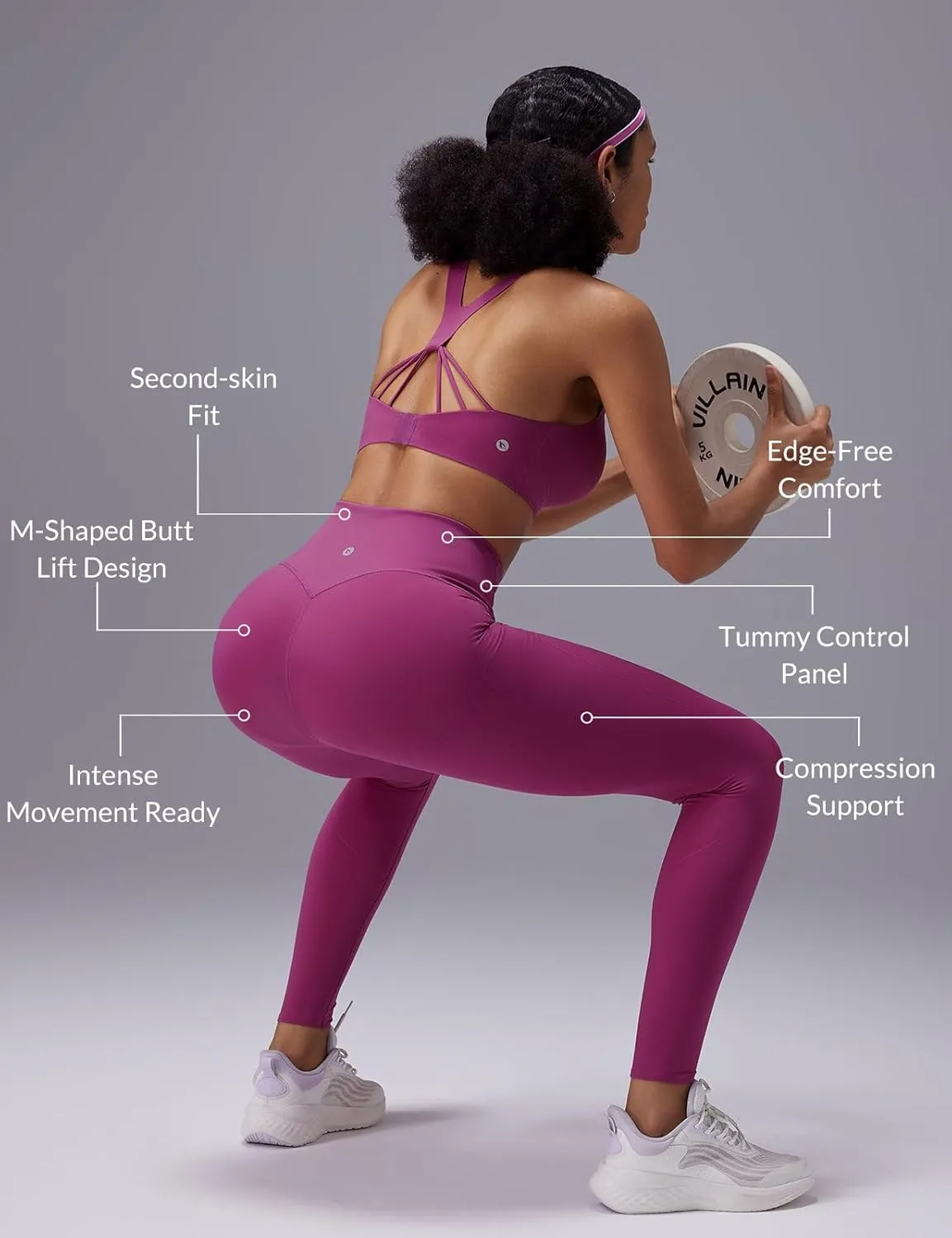 baleaf Sweatleaf Womens High Waisted Leggings, 25" Tummy Control Butt Lifting Yoga Workout Running Pants