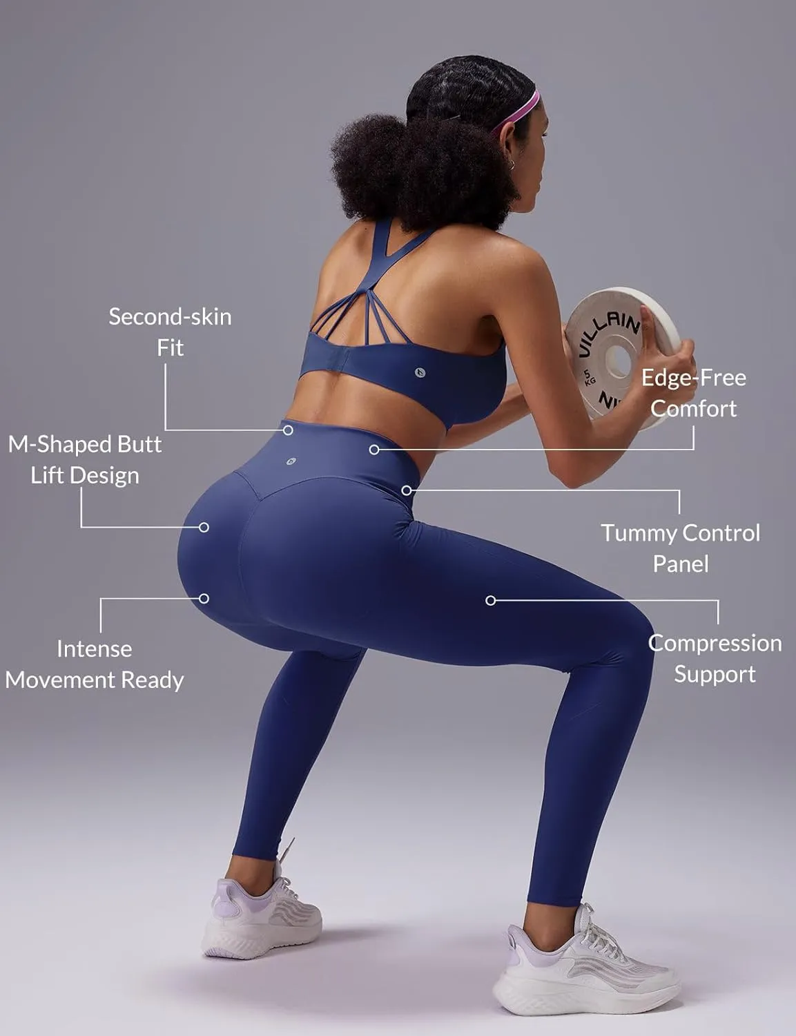 baleaf Sweatleaf Womens High Waisted Leggings, 25" Tummy Control Butt Lifting Yoga Workout Running Pants
