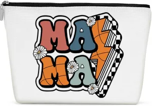 Basketball Mama Basketball Gifts Basketball Accessories Stuff Makeup Bag, Basketball Lover Gifts Cosmetic Bag for Women Sport Team Players Mom Mum Mother Mommy Mama Birthday Christmas Thank You Gifts