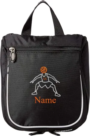 Basketball Toiletry Bag, Personalized Men's Shaving Kit, Hanging Travel Case