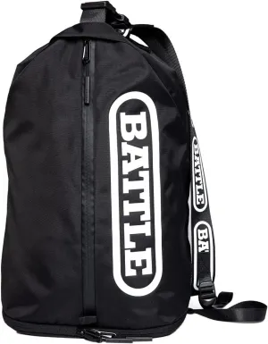 Battle Sports Lockdown 6 Sling Bag 2.0 - Single Shoulder Travel Backpack, Adjustable Over-the-Shoulder Strap, Padded Interior Sleeve for up to 15 Laptop, Crossbody Bag - Black
