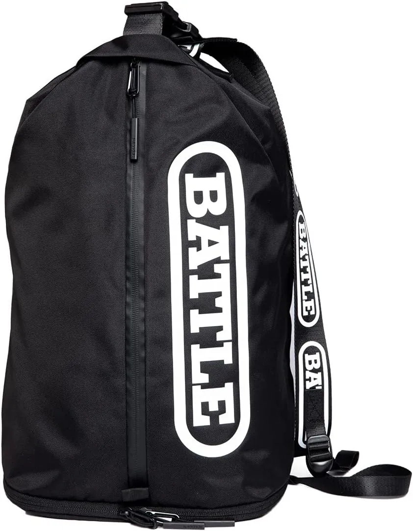 Battle Sports Lockdown 6 Sling Bag 2.0 - Single Shoulder Travel Backpack, Adjustable Over-the-Shoulder Strap, Padded Interior Sleeve for up to 15 Laptop, Crossbody Bag - Black