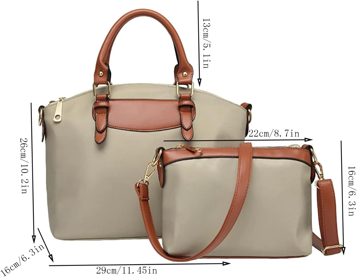 Beach Tote Bag 4 Packet Leather Solid Color Handbags Shoulder Bags Crossbody Hobo Bags Card Purse Work Travel Essential T