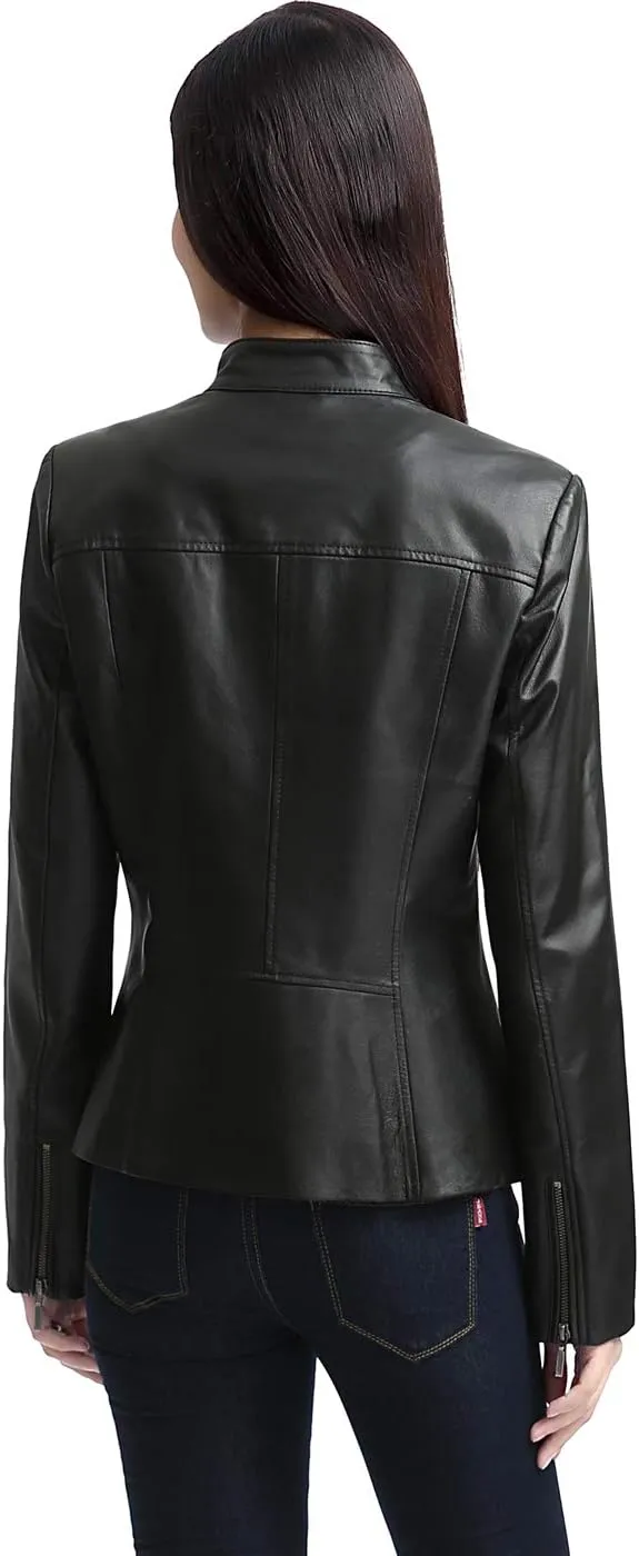 BGSD Women Mila Lambskin Leather Jacket (Also available in Plus Size & Petite)
