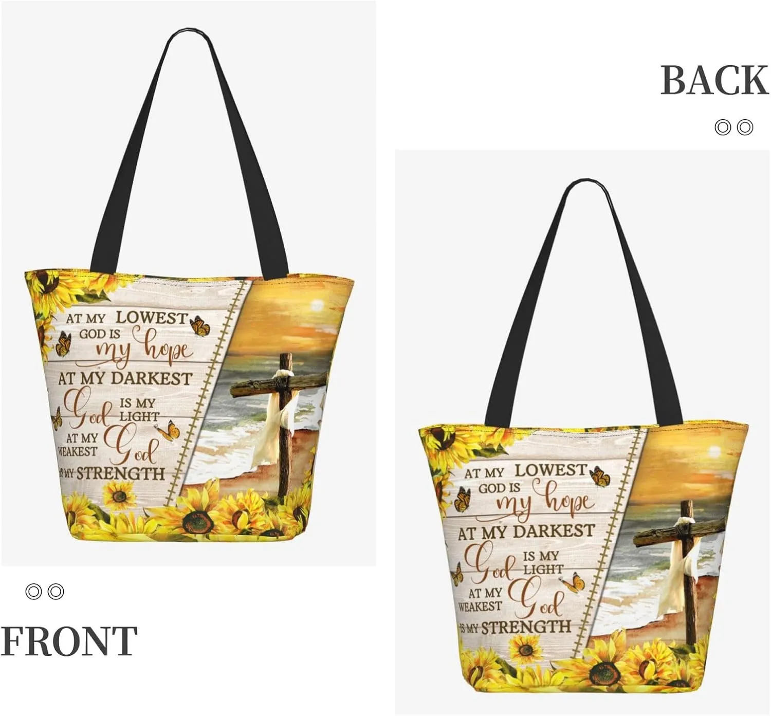 Bible Tote Bags For Women Christian Tote Bag Religious Grocery Bag With Zipper For Mothers Day Church Gifts