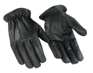 Black Leather Water Resistant Short Glove