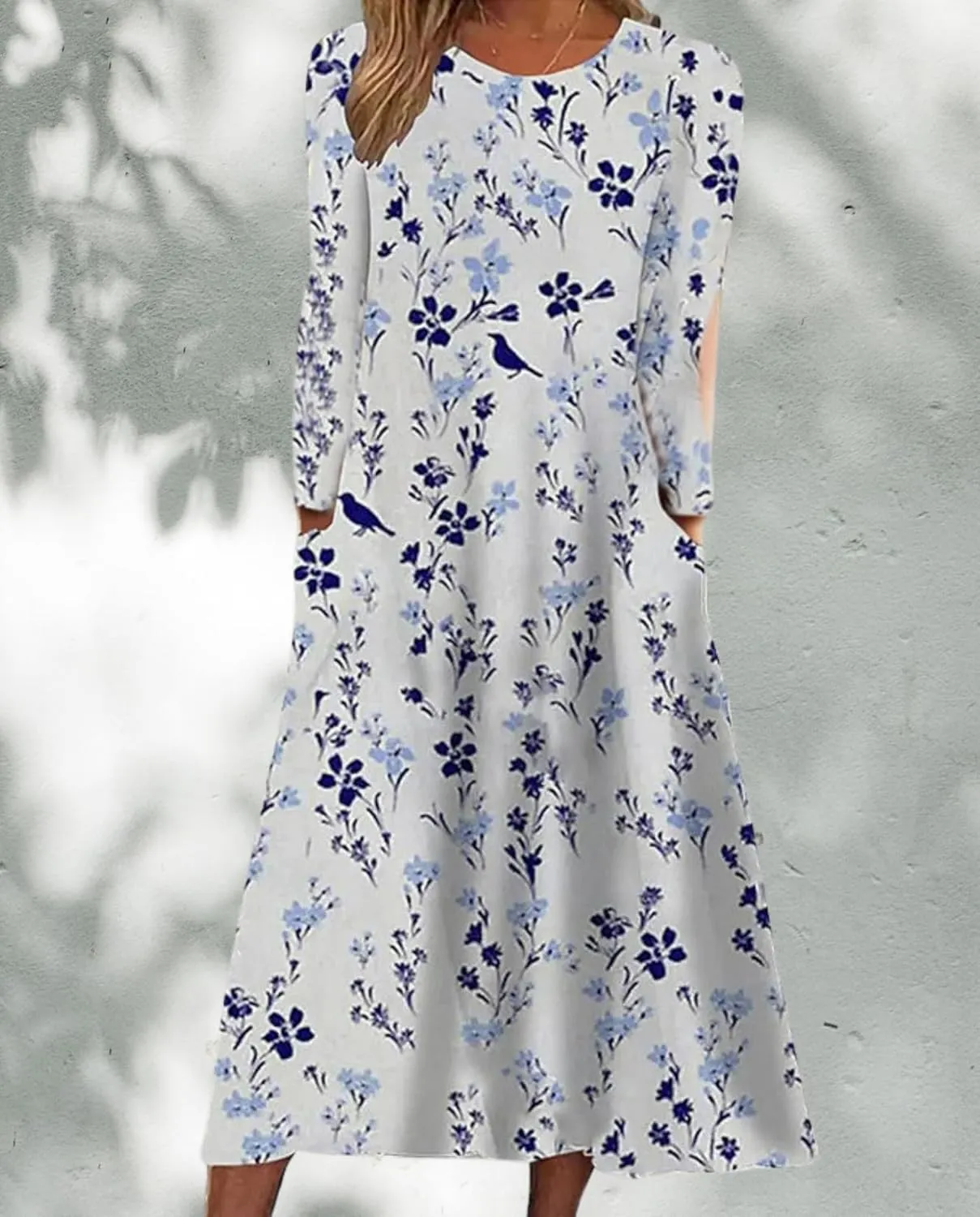 Boho Floral Maxi Dress for Women Casual Loose Summer Short Sleeve Beach Vacation Dresses with Pockets