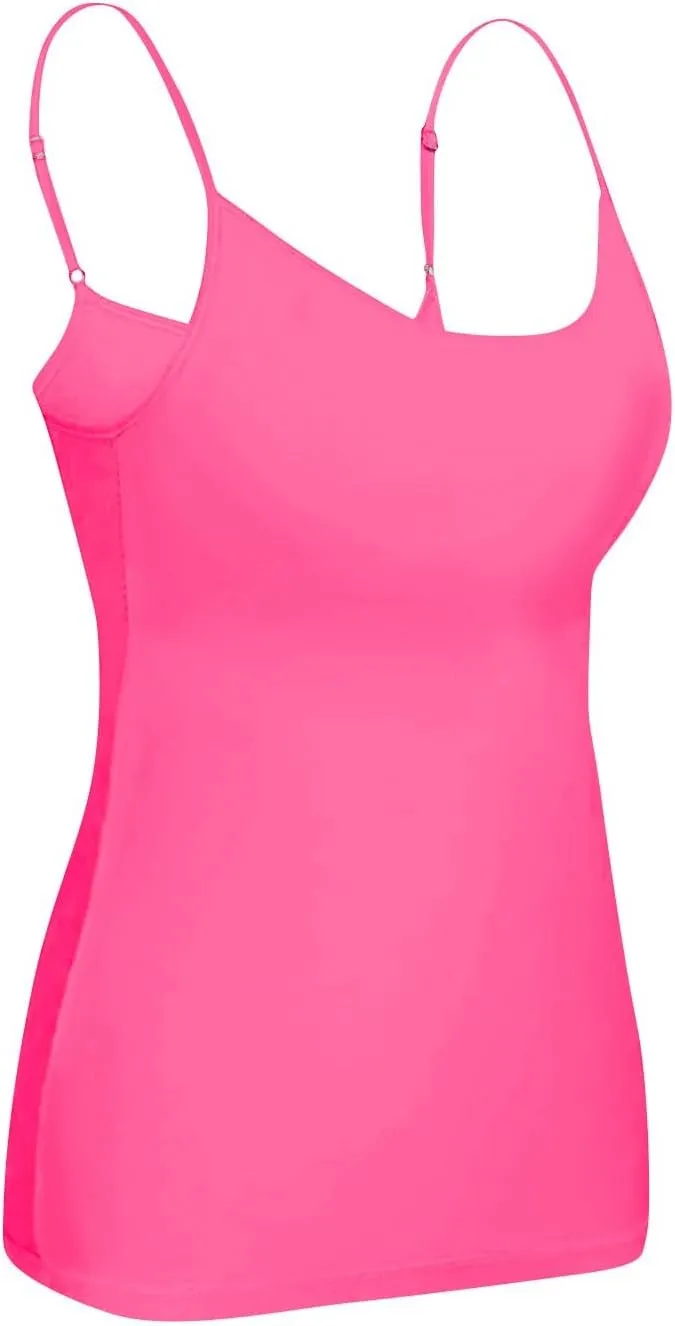 Built In Bra Tank Tops for Women Workout Yoga Undershirt Bra Padded Sports Basic Athletic Camisole Layer Padded Tops