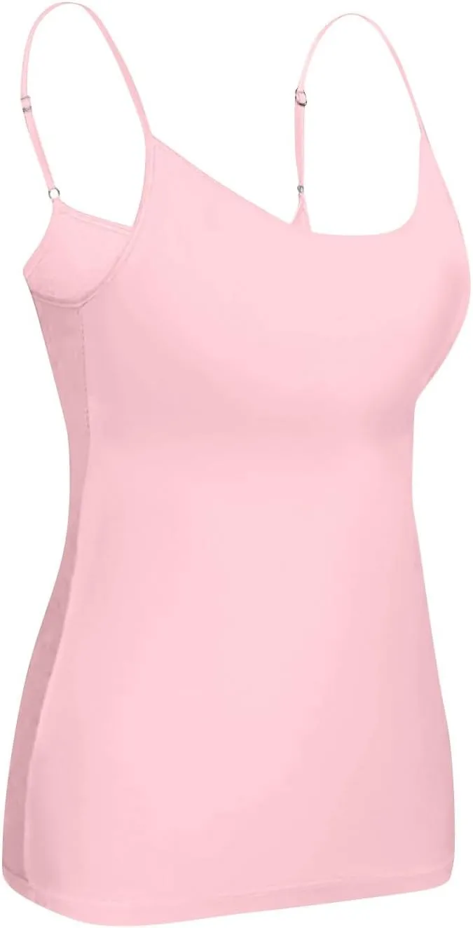 Built In Bra Tank Tops for Women Workout Yoga Undershirt Bra Padded Sports Basic Athletic Camisole Layer Padded Tops