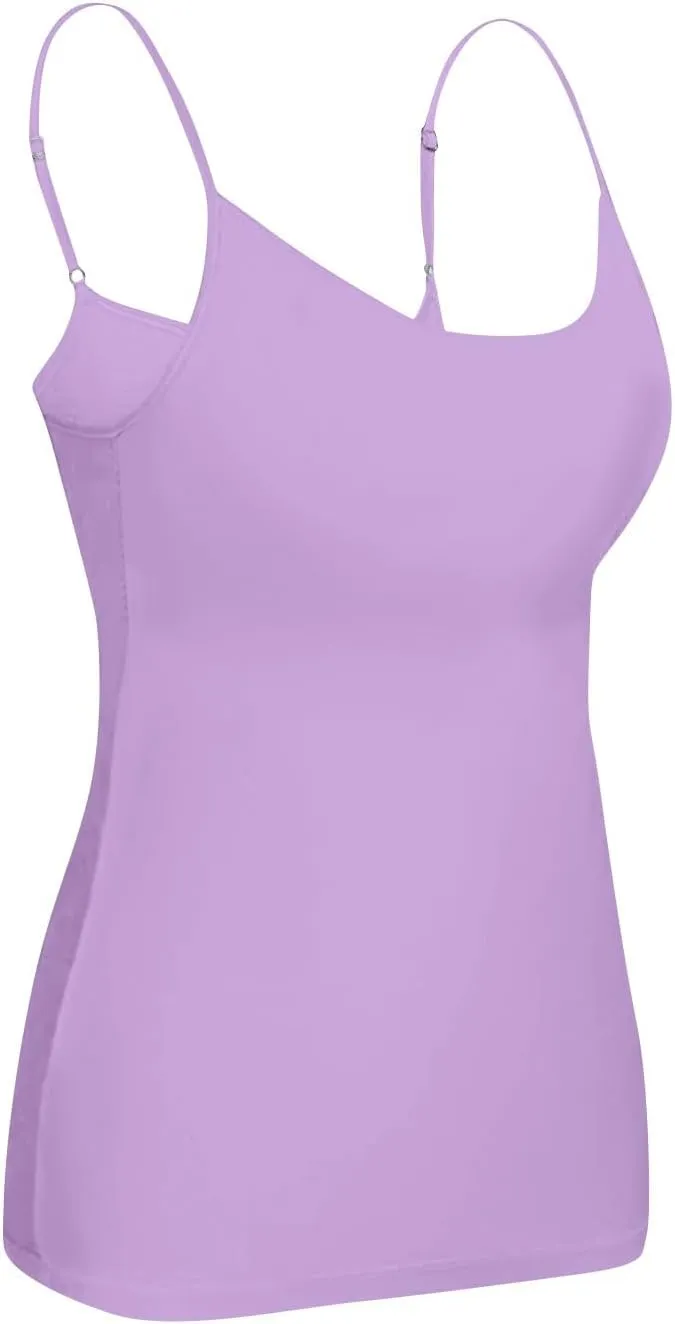 Built In Bra Tank Tops for Women Workout Yoga Undershirt Bra Padded Sports Basic Athletic Camisole Layer Padded Tops