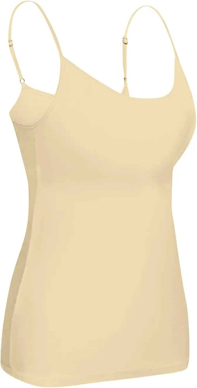 Built In Bra Tank Tops for Women Workout Yoga Undershirt Bra Padded Sports Basic Athletic Camisole Layer Padded Tops