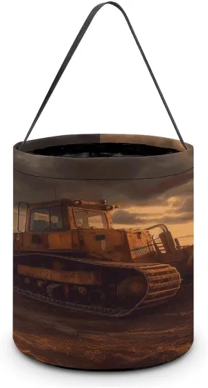 Bulldozer Evening Halloween Tote Candy Bag Candy Basket Candy Bucket Gift Bag for Halloween Party