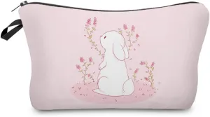 Bunny Gifts Cartoon Rabbit Makeup Bag Cute Small Makeup Organizer Bag Travel Toiletry Zipper Pouch Easter Bunny Gift Cartoon Rabbit Cosmetic Bag for Women Friends