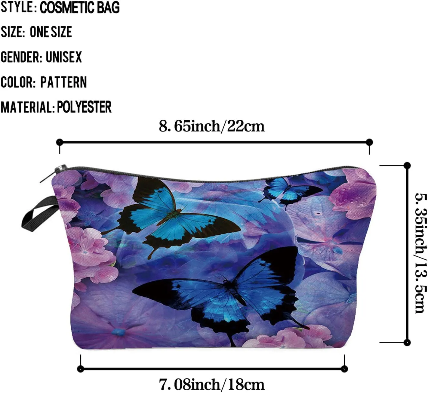 Butterfly Cosmetic Bag for Women Cute Makeup Bag for Purse Travel Toiletry Storage Zipper Pouch for Girls Women Families Friends Sisters Gifts Makeup Bag for Her