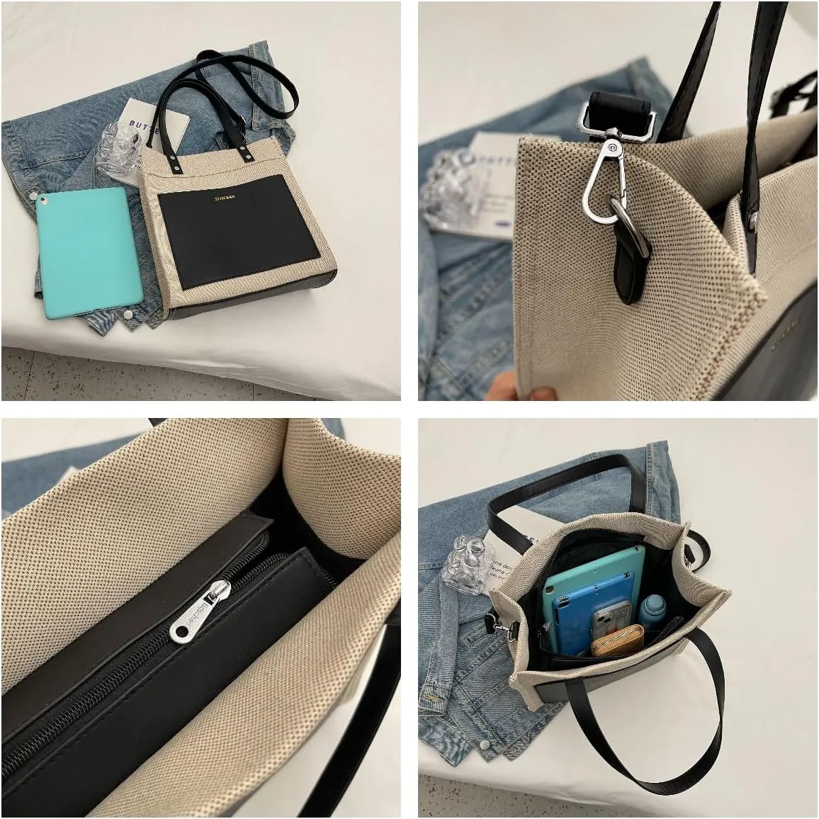 Canvas Tote Bag Large Handbags Satchel Work Tote Crossbody Shoulder Purse Designer Top-Handle Bags for Women