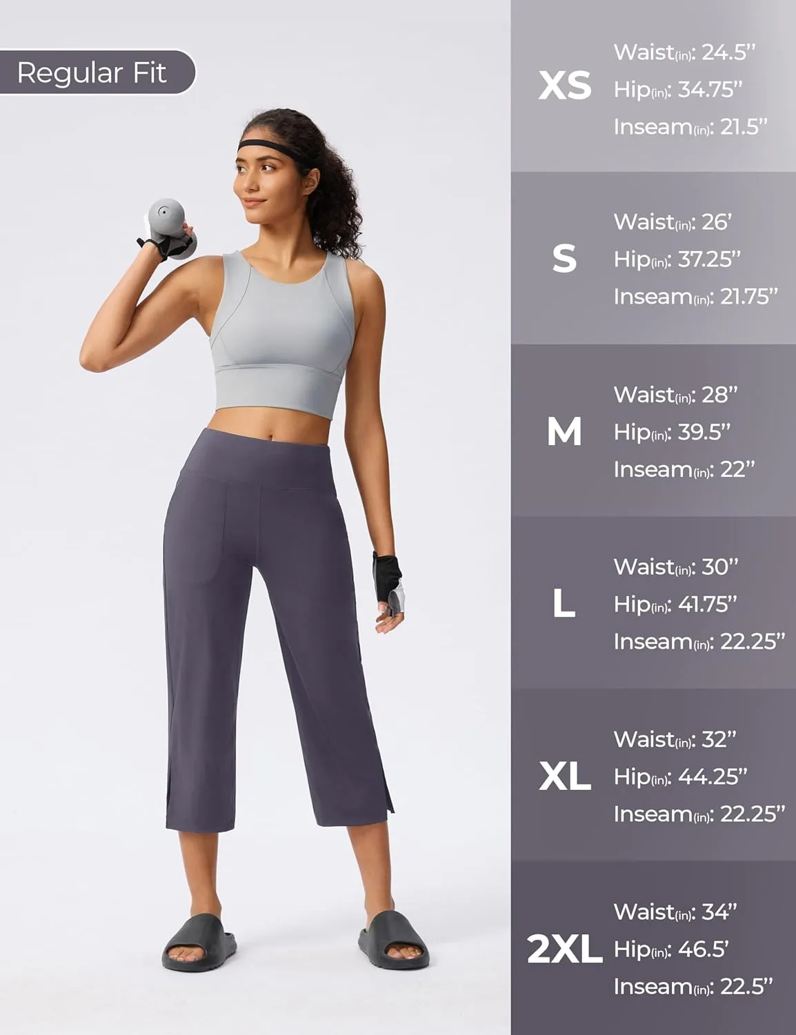 Capri Pants for Women Wide Leg Yoga Capris with Pockets Stretch High Waist Crop Pants Loose Travel