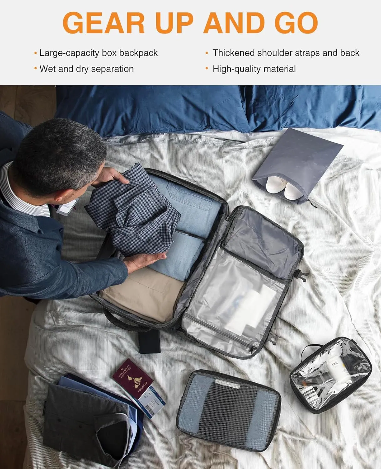 Carry On Backpack for Men with Shoe Compartment,Travel Backpack with Laptop Compartment Airline Approved for Women,Weekender Bag for Workout College Sport Mochila de Viaje