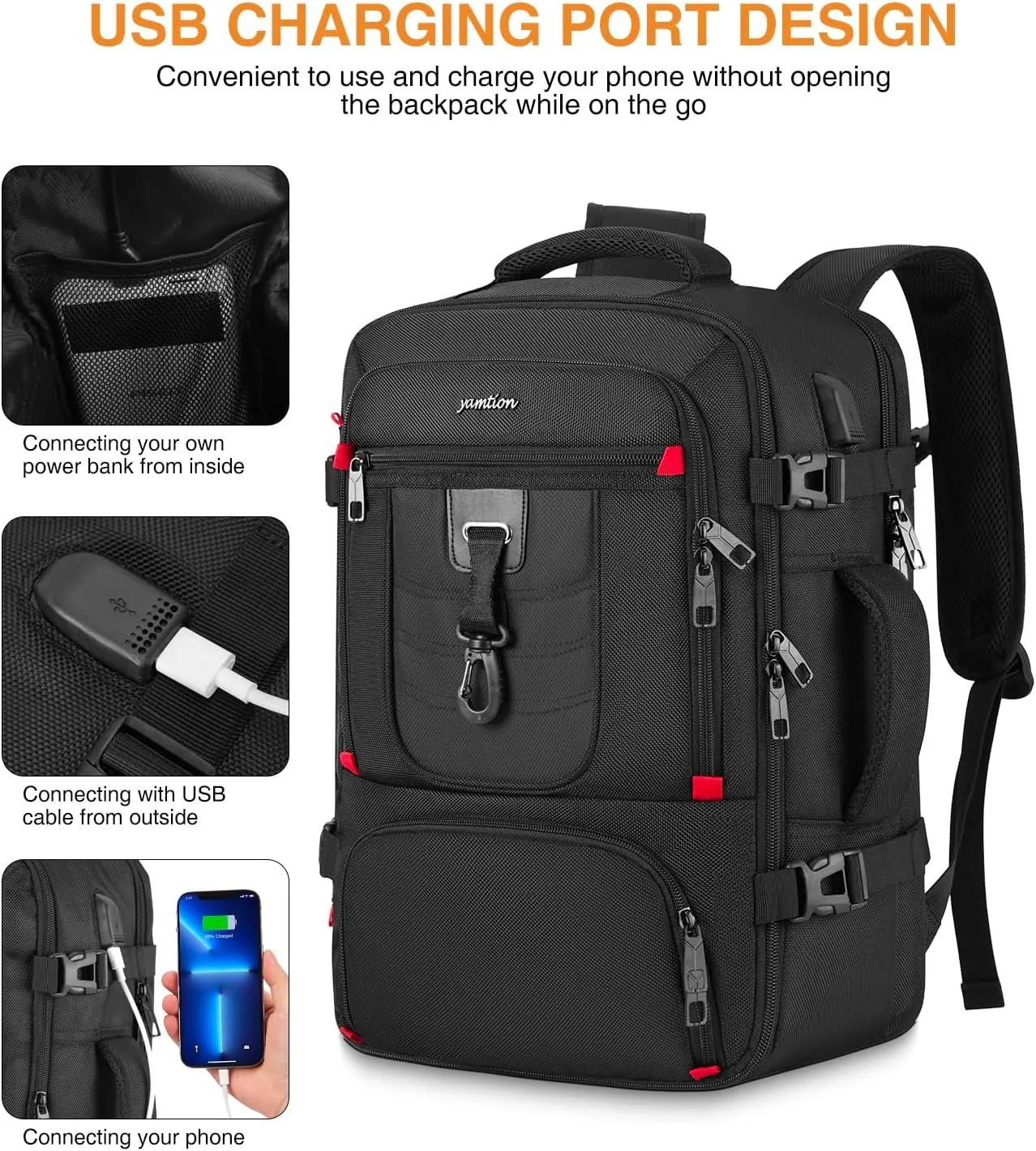 Carry On Backpack for Men with Shoe Compartment,Travel Backpack with Laptop Compartment Airline Approved for Women,Weekender Bag for Workout College Sport Mochila de Viaje