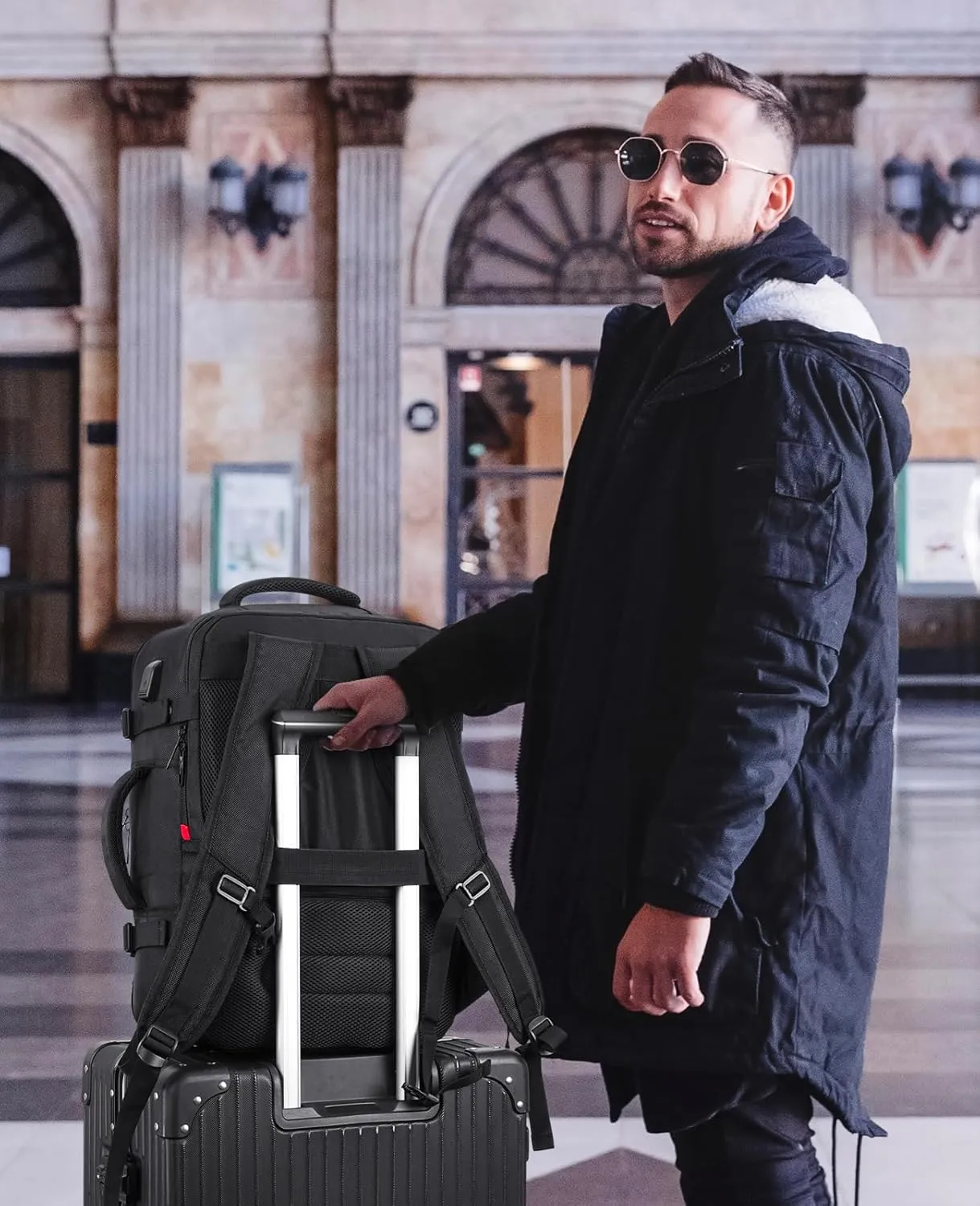 Carry On Backpack for Men with Shoe Compartment,Travel Backpack with Laptop Compartment Airline Approved for Women,Weekender Bag for Workout College Sport Mochila de Viaje