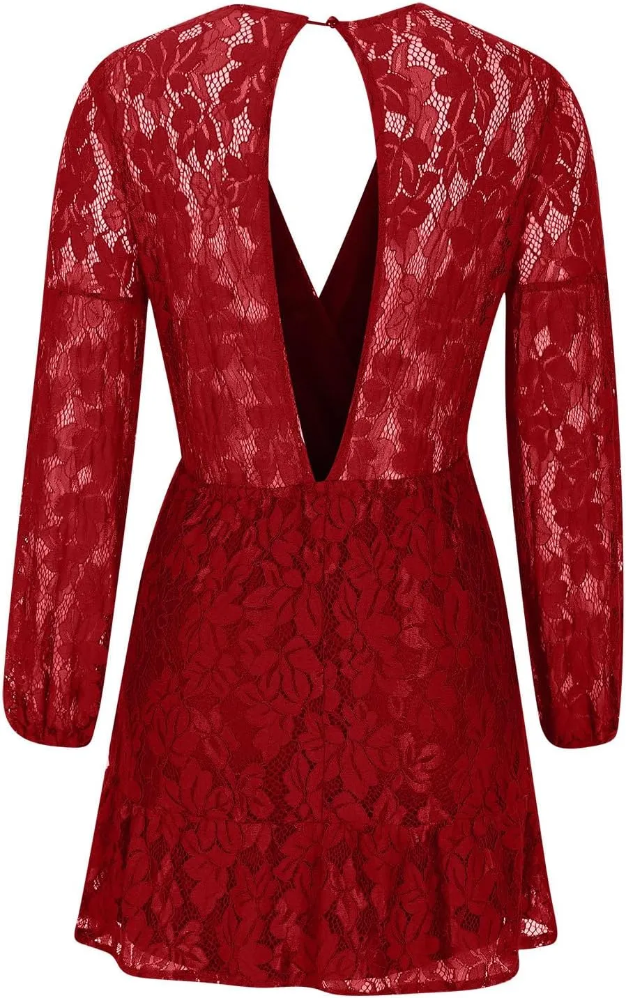 Casual Dresses for Women Womens Long Sleeve Dress V Neck Bubble Tie Waist Floral Flowy Swing Mini Dresses for Women