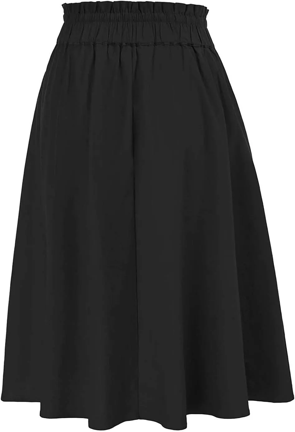 Casual Skirts for Women High Waisted A-Line Midi Length Bohemian Skirt Side Pockets Adjustable Belt Tiered Ruffles
