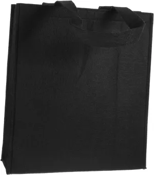 Ciieeo Large Capacity Felt Tote Bag Reusable Shopping Pouch Grocery Tote Foldable Sturdy Handle Plain Black