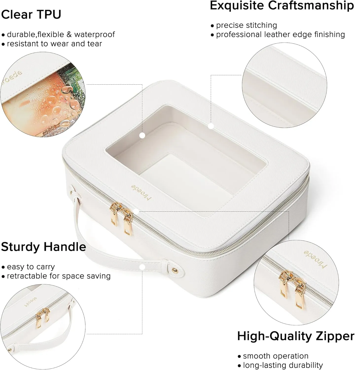 Clear Makeup Bag Set 2 Pcs Travel Cosmetic Bag Portable Clear Makeup Bags with zipper Multipurpose Toiletry Bag Transparent Make Up Bag Organizer for Women Traveling Car Essentials,Beige
