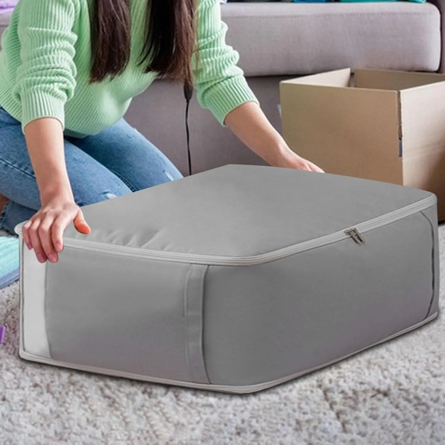 Compression Organizer Bags with Large Capacity - Reusable Travel Packing Cubes, Space-Saving Bags with Window for Suitcase, Compression Bags for Travel