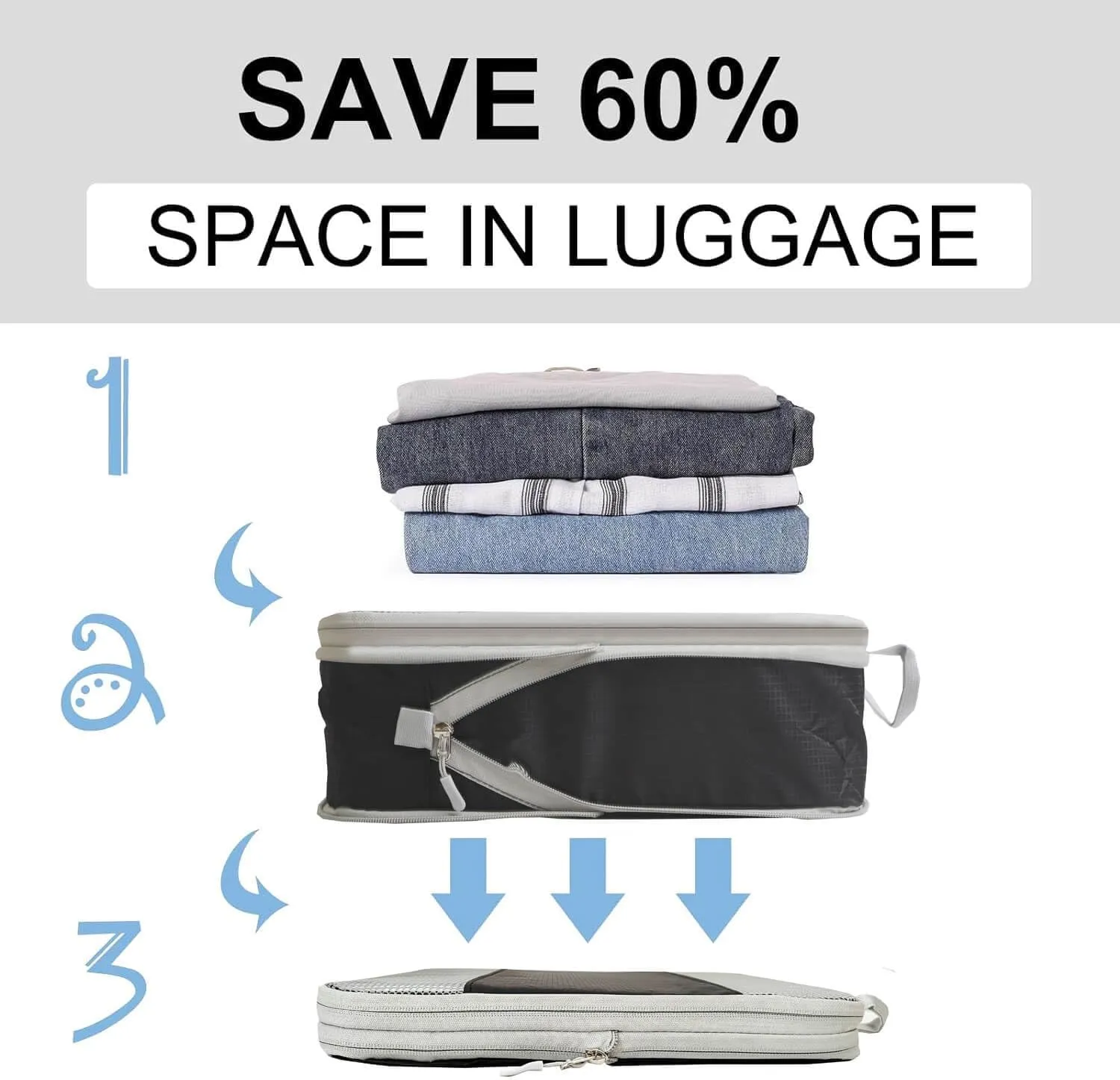 Compression Packing Cubes For Suitcases,Gowraps 6 Set/4 Set Travel Cubes For Luggage/Carry On/Backpack Compressible Travel Organizer Bags &Storage Bag Set Packing Organizers