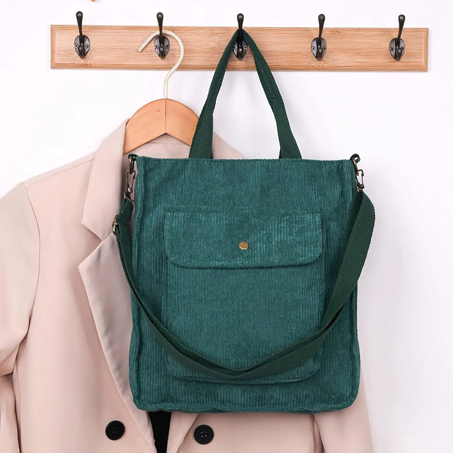 Corduroy Tote Bag Women Shoulder Bags Casual Top Handle Bag Ladies Handbags Canvas Beach Tote
