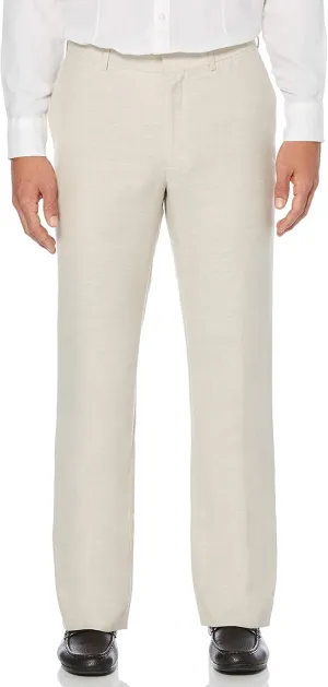 Cubavera Men's Linen Blend Dress Pants, Flat Front, Lightweight Breathable Fabric, Durable Plain Weave, 30", 32", 34 Inseams