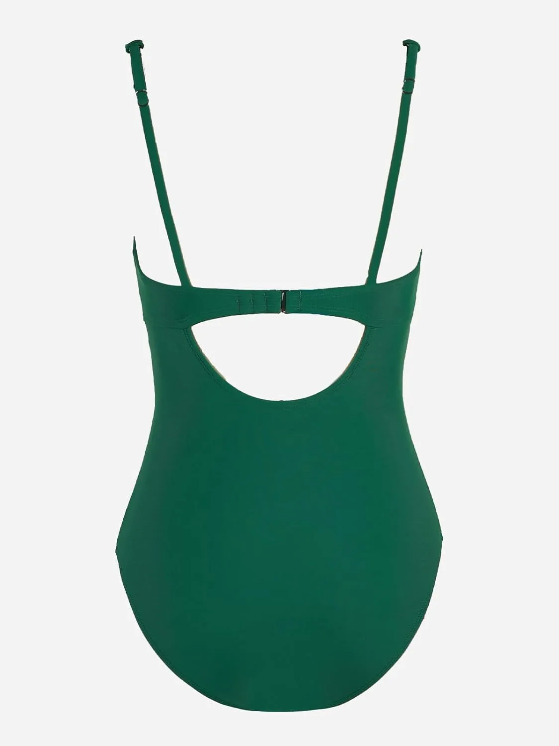 CUPSHE Women's One Piece Swimsuit Tummy Control Bathing Suit V Neck Drawstring Double Adjustable Straps Back Hook