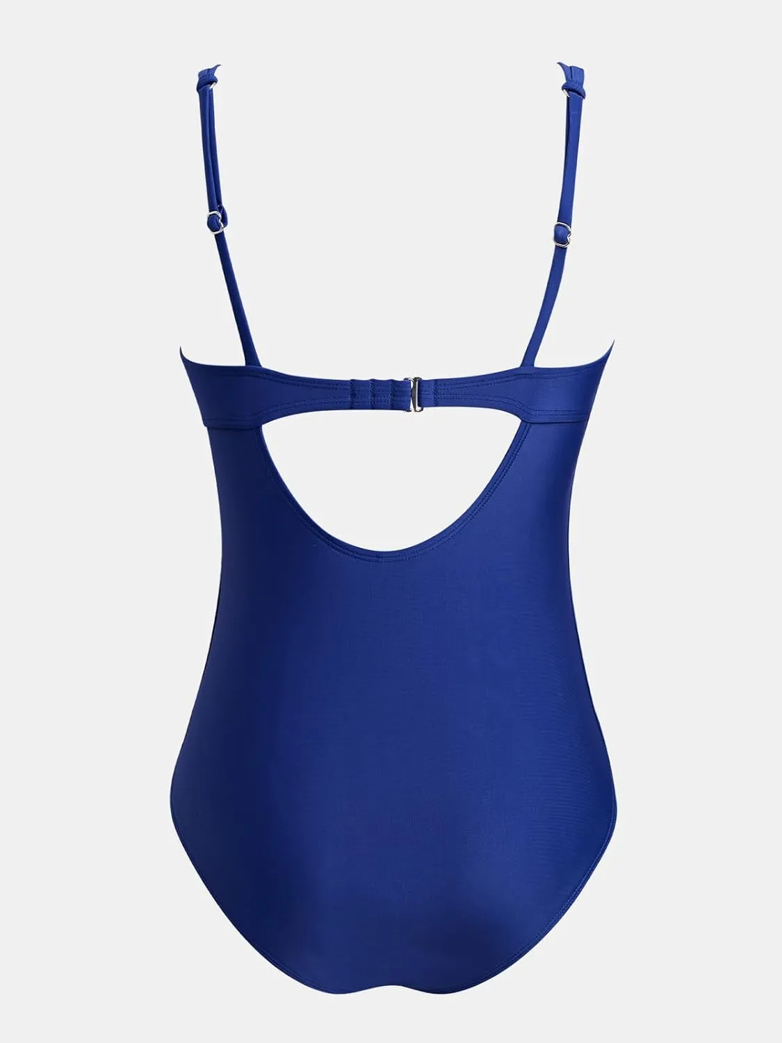 CUPSHE Women's One Piece Swimsuit Tummy Control Bathing Suit V Neck Drawstring Double Adjustable Straps Back Hook