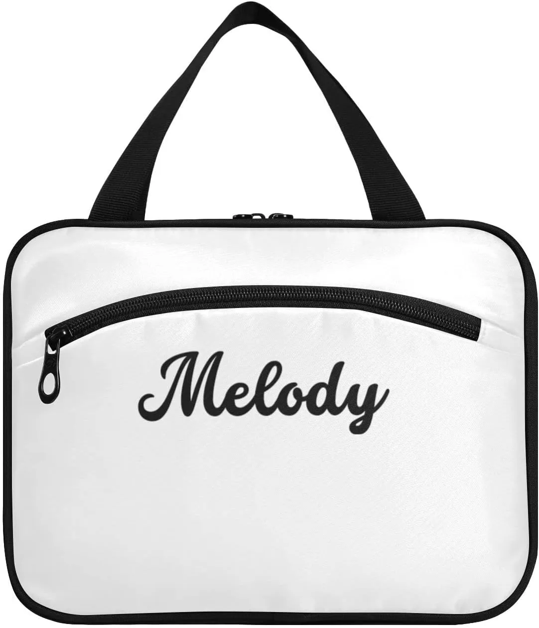 Custom White Hanging Cosmetic Bags for Women Personalized Travel Toiletry Bag Large Waterproof Makeup Bags Customized Travel Bags for Traveling,L