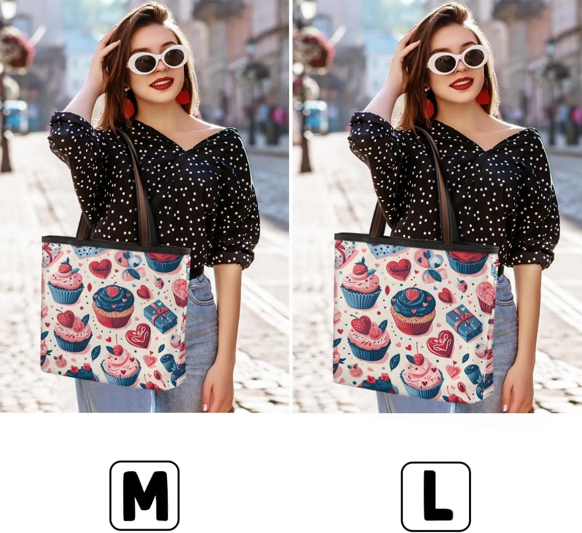 Cute American Football Striped Tote Bag with Zipper 15 Inch Canvas Tote Bag for Women Shoulder Handbag