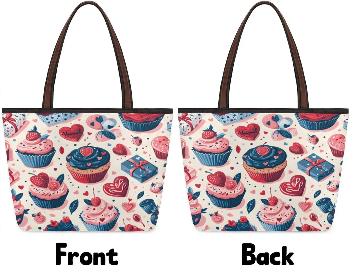 Cute American Football Striped Tote Bag with Zipper 15 Inch Canvas Tote Bag for Women Shoulder Handbag