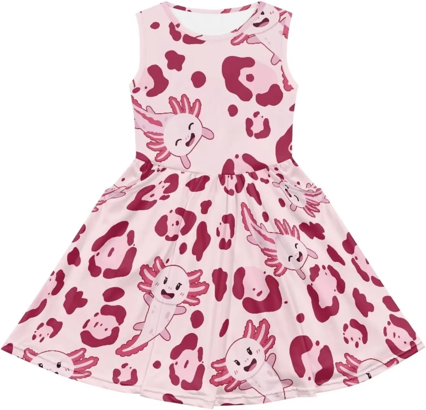 Cute Animal Dress for Girls Sleeveless Loose Fit Summer Dresses with Pockets Swing Sundress
