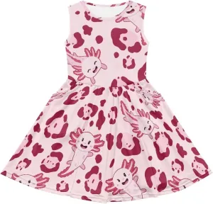 Cute Animal Dress for Girls Sleeveless Loose Fit Summer Dresses with Pockets Swing Sundress